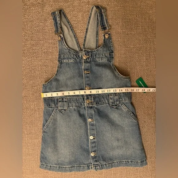 FREE PEOPLE EDDIE DENIM OVERALL MINI DRESS SKIRTALL XS NWT - Picture 11 of 15
